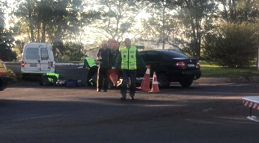 Mulher fica ferida durante acidente