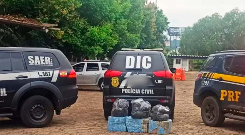 Polícia Civil e PRF apreendem 70 kg maconha em Chapecó