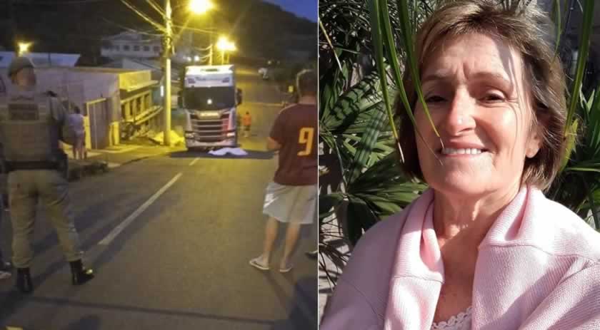 Idosa morre ao ser atropelada pelo caminhão do próprio filho