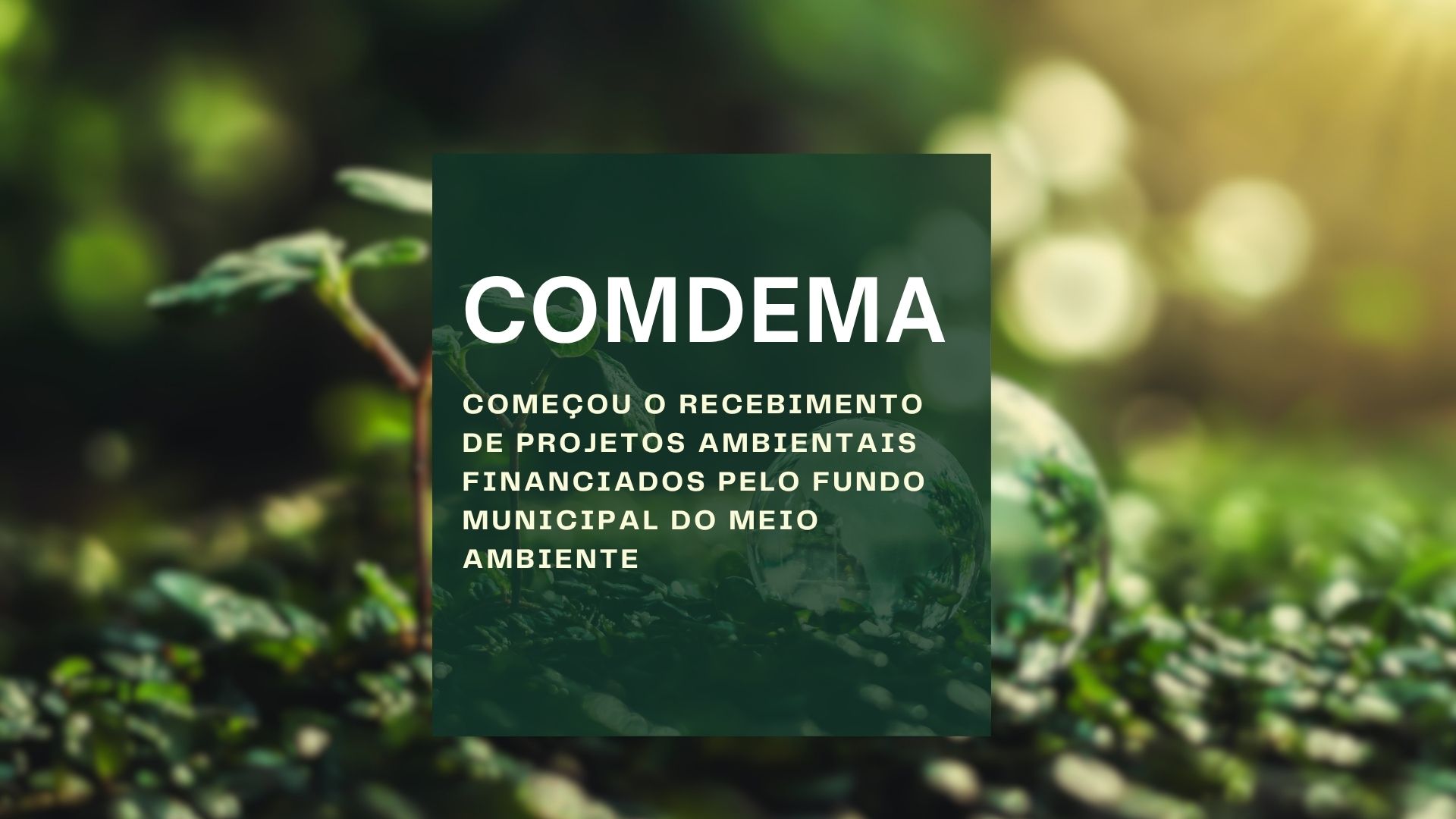 Começou nesta segunda o recebimento de projetos ambientais financiados pelo Fundo Municipal do Meio Ambiente