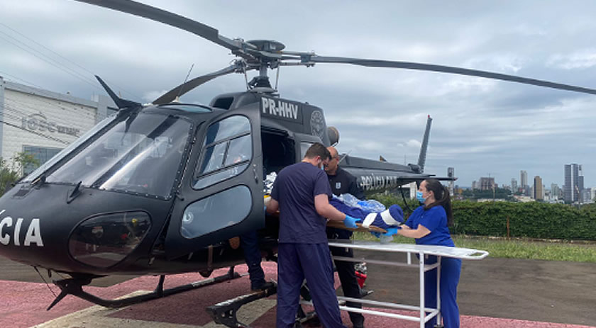 Homem de 44 anos fica ferido durante corte de árvores