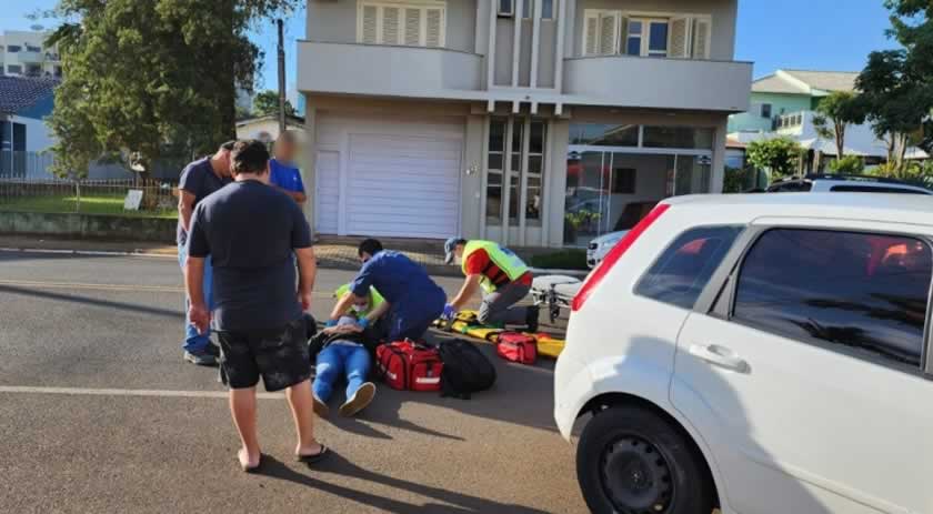 Motociclista fica ferido após colisão na Avenida Anita Garibaldi