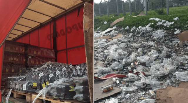 Carreta carregada com uísque tomba em SC e cerca de 1,8 mil garrafas são saqueadas