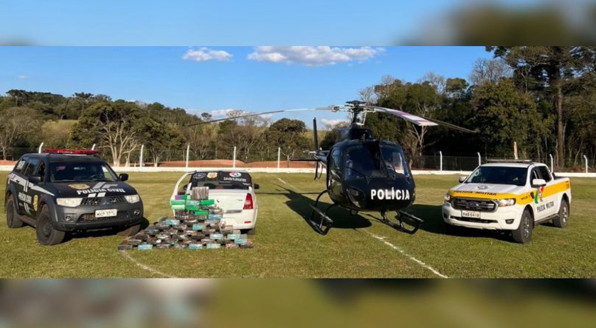 Ação Integrada envolvendo a Polícia Civil, pelo SAER-FRON, e Polícia Miliar Rodoviária Estadual, prende duas pessoas e apreende grande quantidade de drogas no Oeste
