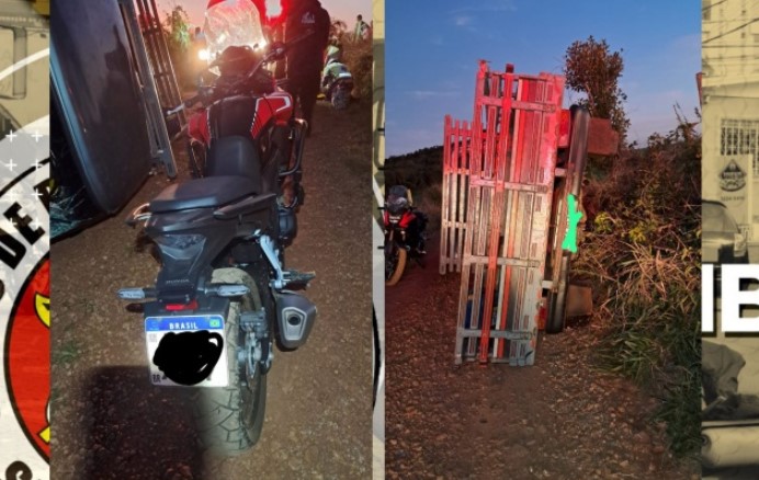 Homem e mulher ficam feridos em colisão com caminhonete no interior