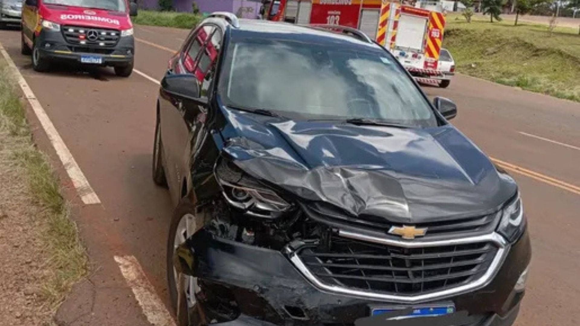 Motociclista fica ferido em colisão com carro na SC-305