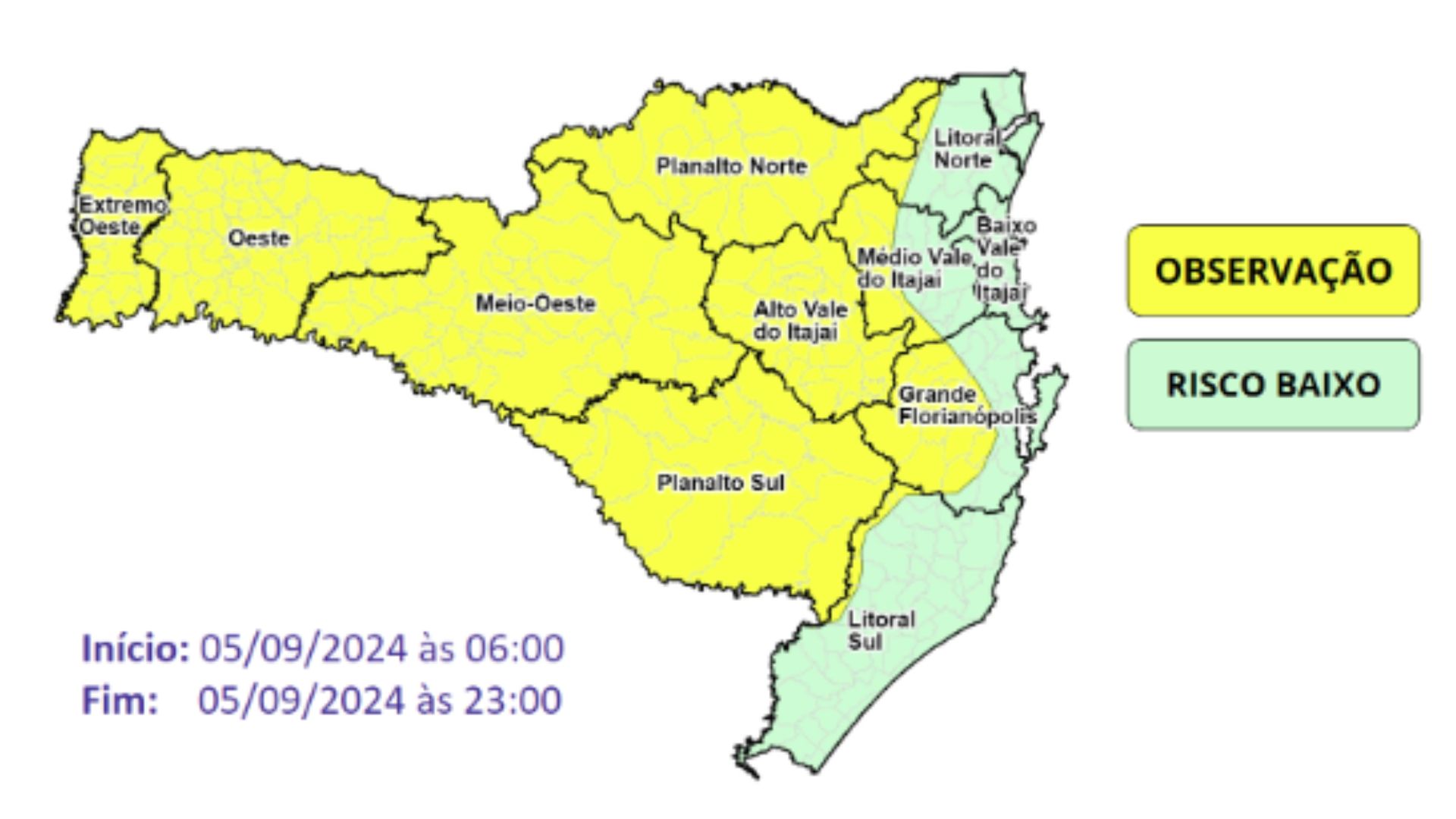 Defesa Civil alerta para queda nas temperaturas a partir desta quinta-feira