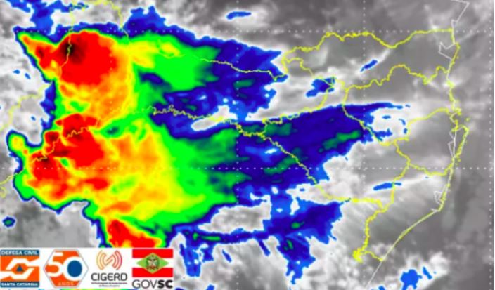Defesa Civil alerta para granizo, chuvas fortes e rajadas de vento em SC