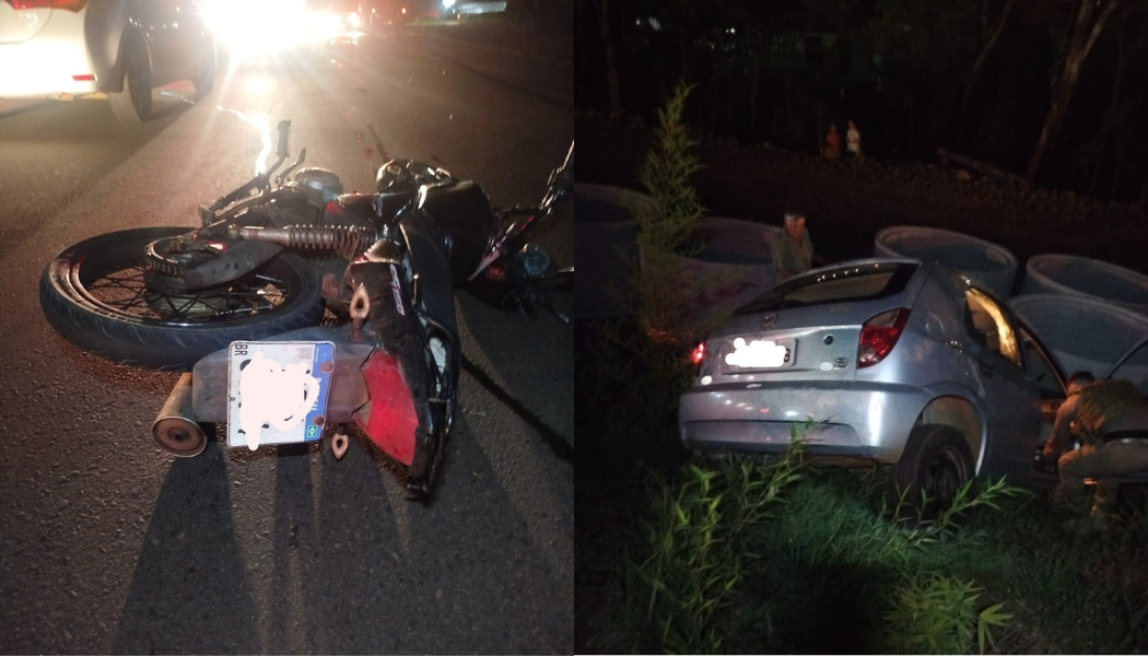 Motociclista morre após bater contra carro na BR-282