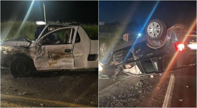 Veículo de São Miguel do Oeste se envolve em acidente com feridos em Pinhalzinho