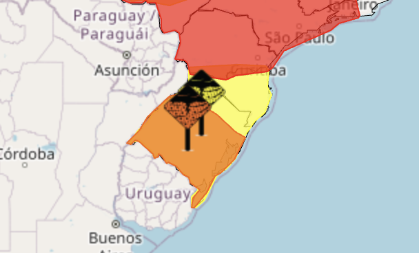SC, PR e RS entram em alerta para tempestades com granizo e ventos de até 60 km/h