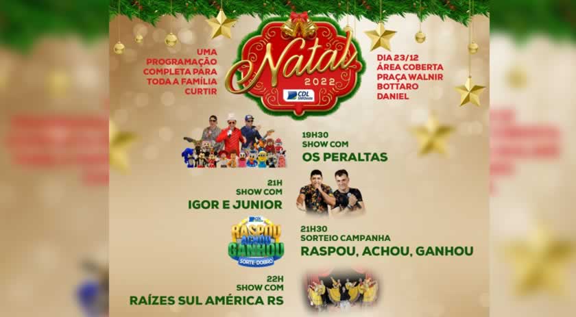 CDL realiza programação especial de natal no dia 23