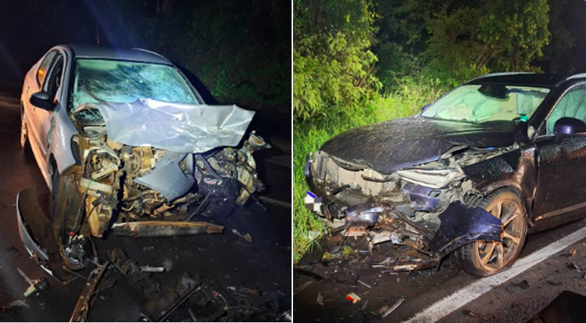 Condutor é socorrido inconsciente após batida entre carros na SC-157