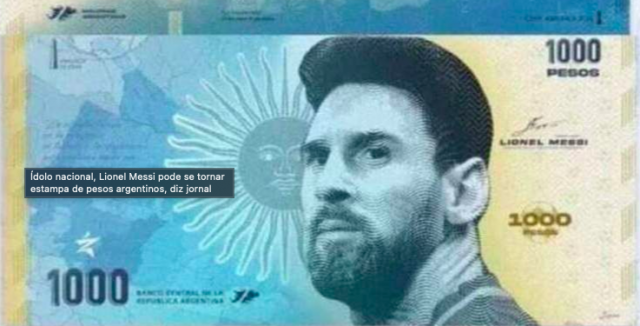 Lionel Messi pode ter rosto estampado em notas de peso