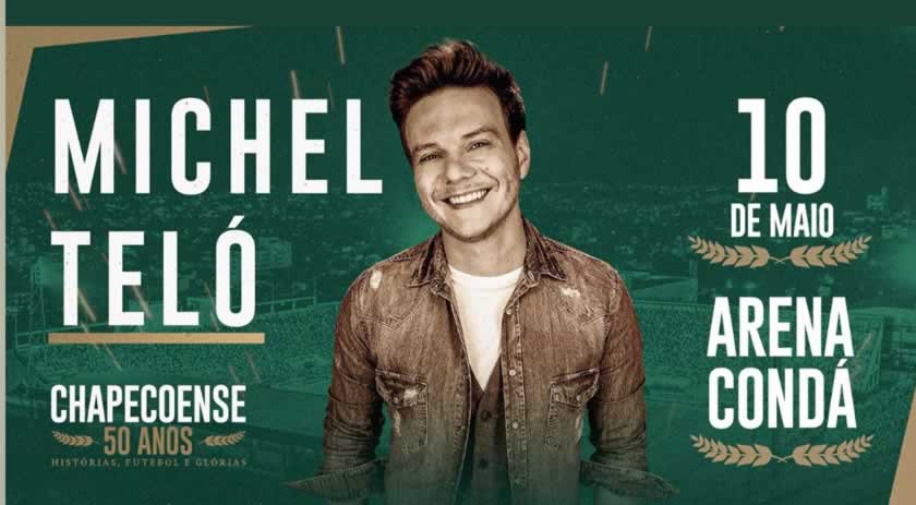 Chapecoense terá show com Michel Teló para comemorar 50 anos