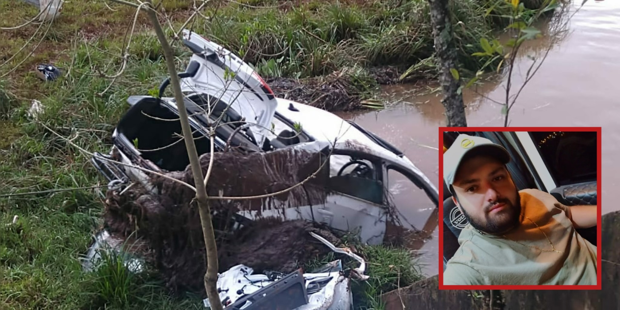 Jovem morre após carro sair da pista e cair em rio