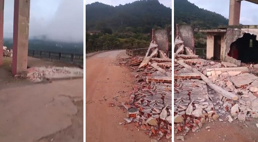 Maior barragem de SC amanhece com paredes e muros destruídos