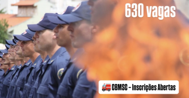Corpo de Bombeiros de SC abre inscrições para 630 vagas de soldado temporário com salário acima de R$ 8 mil