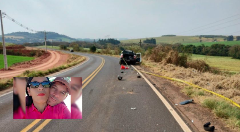 Casal morre em colisão frontal entre carro e moto no Oeste de SC