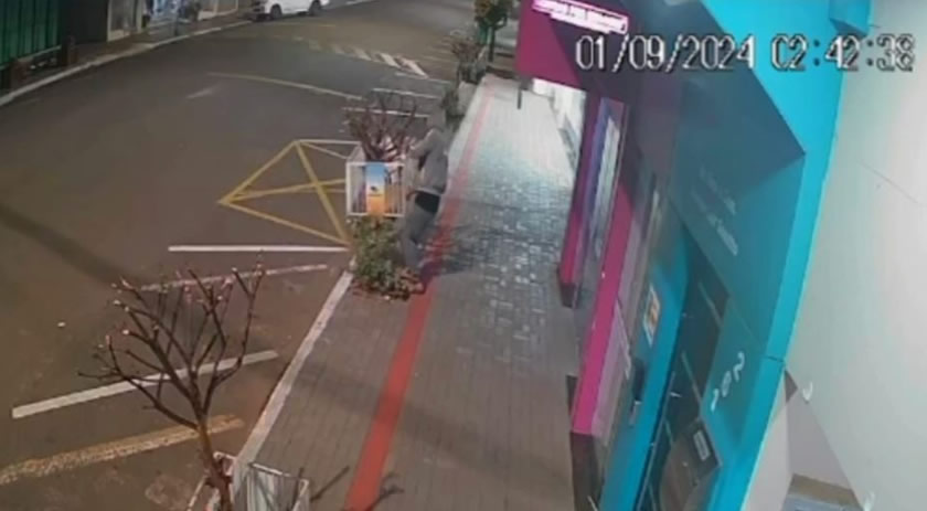 Homem furta grade de proteção de árvore em plena área central