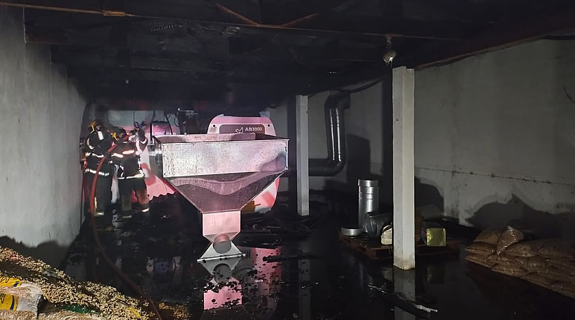 Fogo em forno de aquecimento causa incêndio em granja de suínos no Oeste