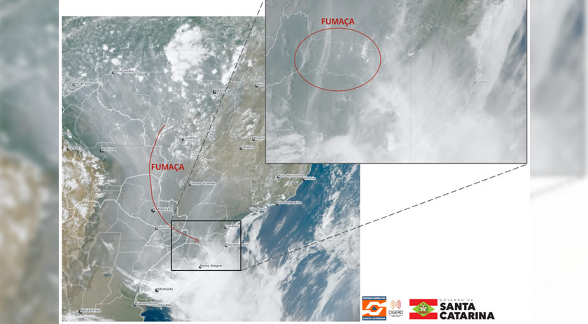 Fumaças das queimadas permanecem em Santa Catarina até a quinta-feira