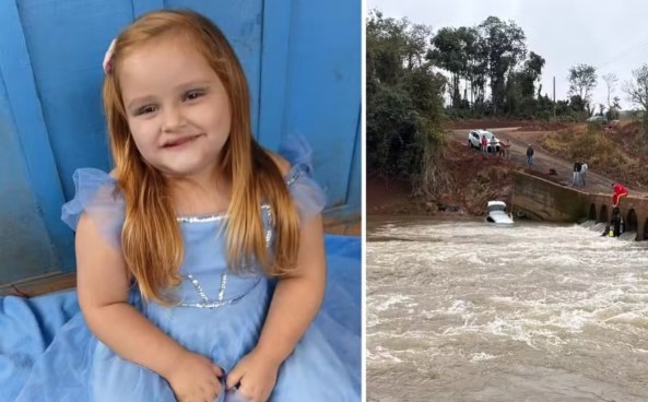 Identificada menina que morreu após carro da família cair de ponte