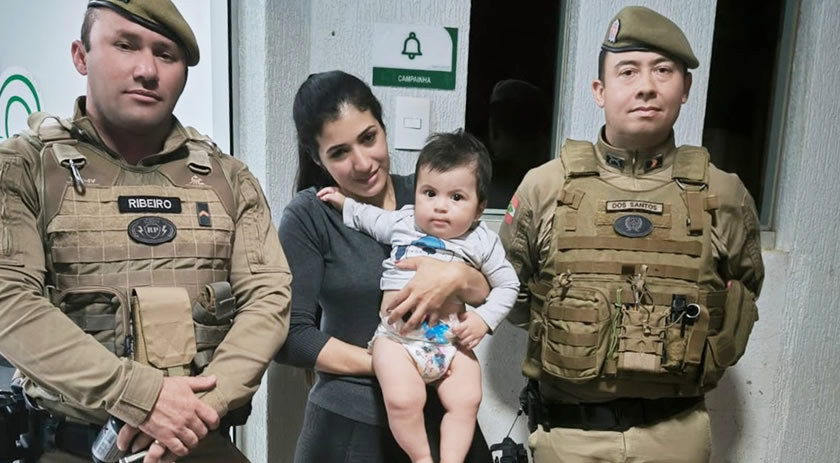 Polícia Militar auxilia no salvamento de bebê após queda e convulsão