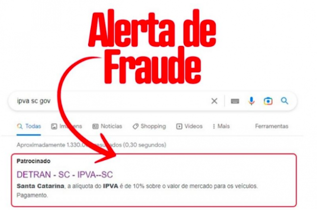 Golpe simula sites do Detran-SC para dar falso desconto no IPVA via PIX