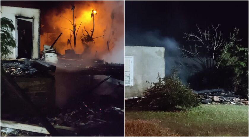 Residência é destruída por incêndio no interior