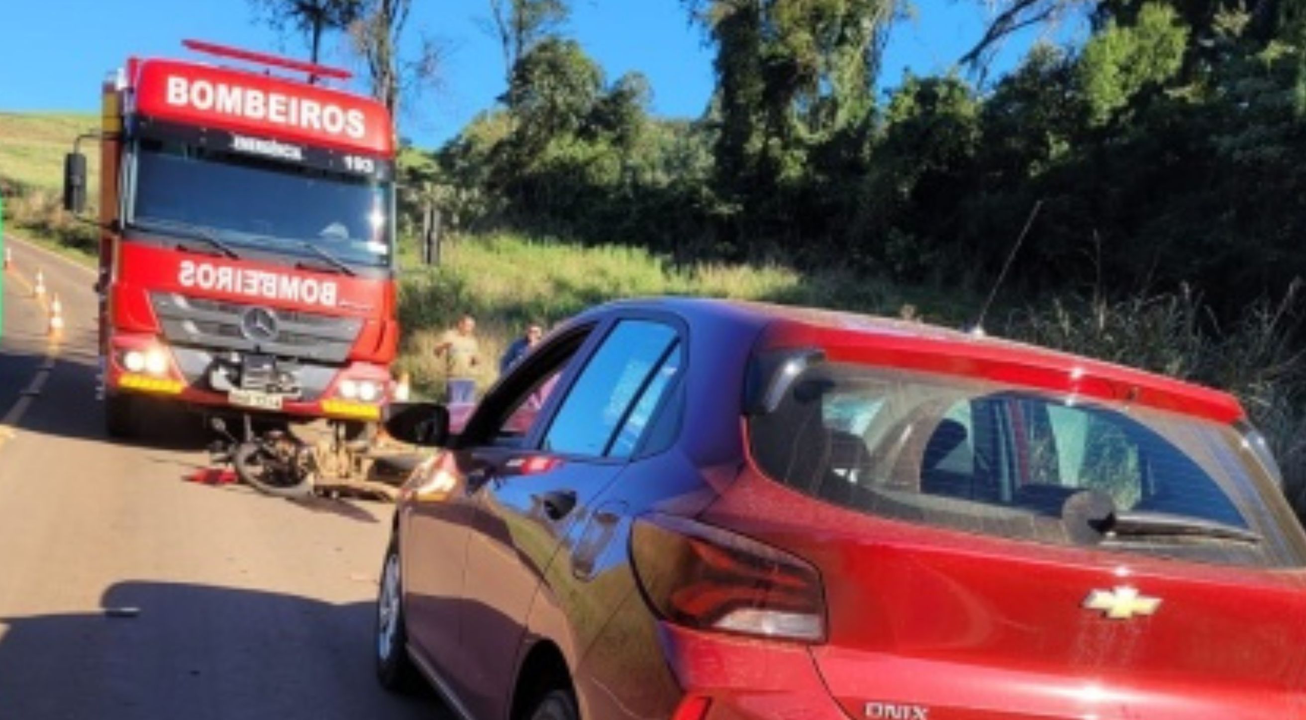 Motociclista fica gravemente ferido em colisão frontal no interior de Guaraciaba