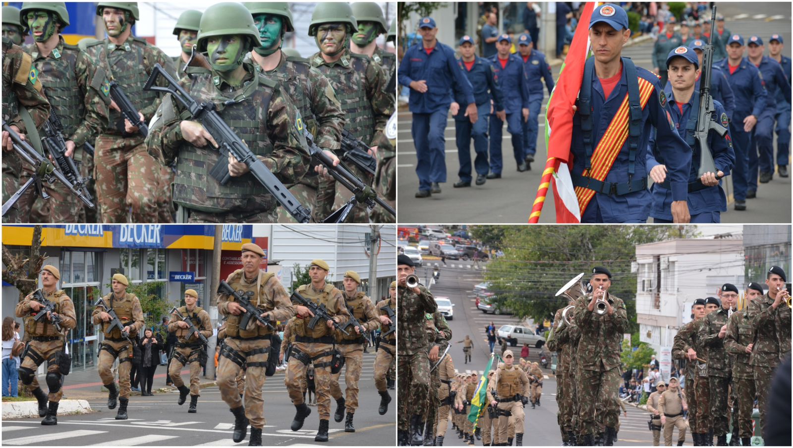 Polícias e Forças Armadas desfilam em São Miguel do Oeste