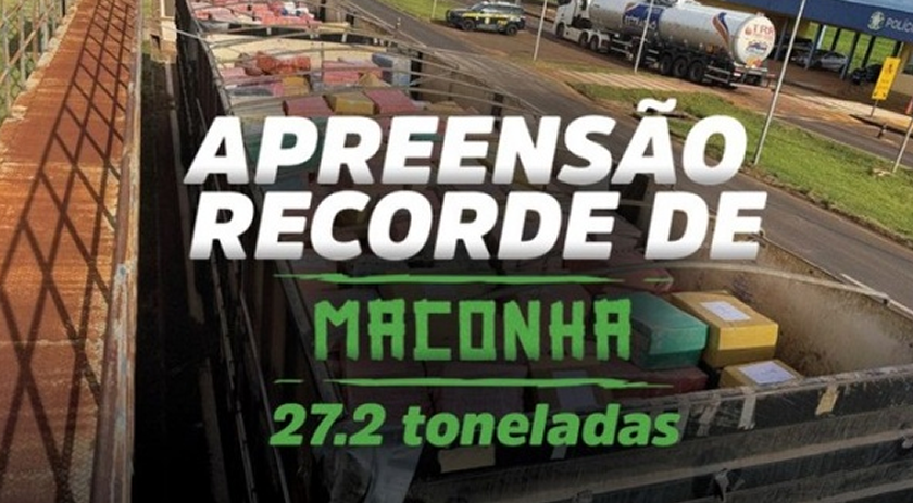 27 toneladas: Polícia Rodoviária faz 4ª maior apreensão de maconha no Brasil