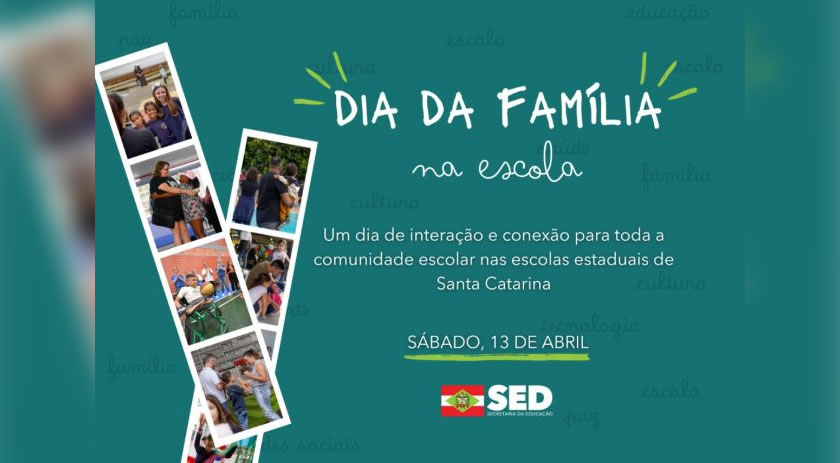 Dia da Família na Escola será celebrado no dia 13 de abril nas escolas estaduais