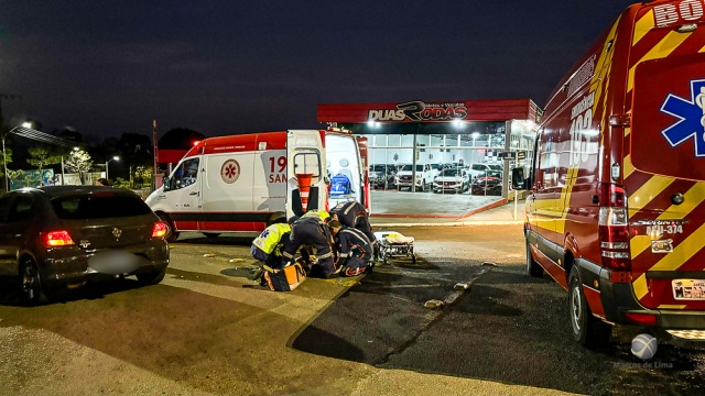 Idosa fica ferida em atropelamento