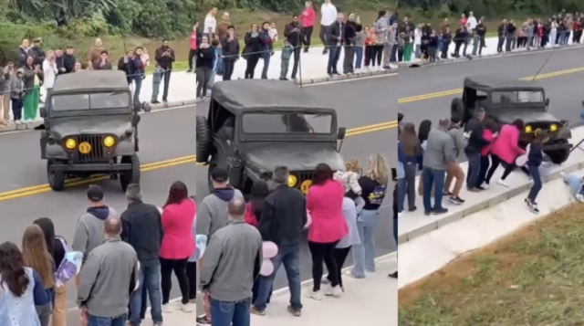 Veículo militar invade calçada durante 7 de setembro e deixa duas pessoas feridas