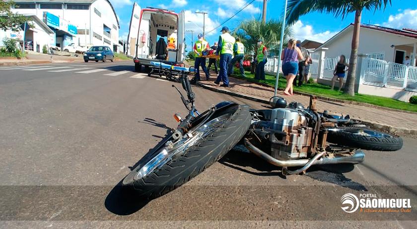 Colisão envolvendo carro e motocicleta deixa jovem ferido na Marcílio Dias em SMO