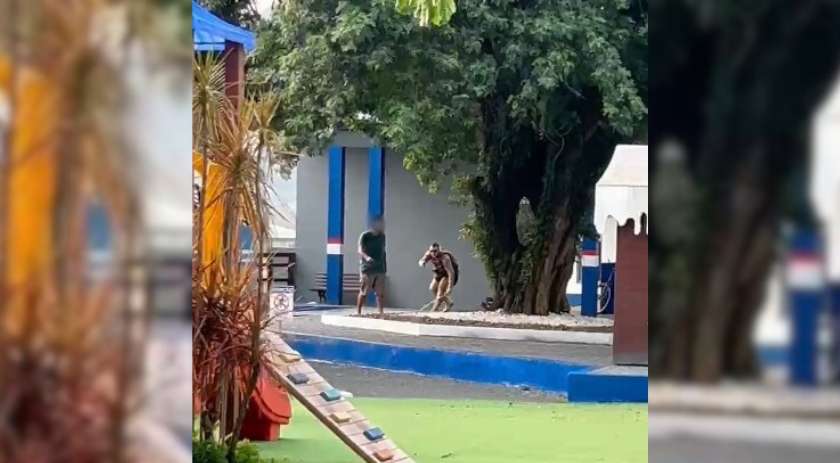 Homem é baleado pela polícia militar após estar sendo ameaça com um facão