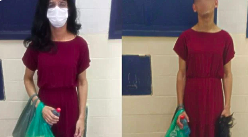 Detento tenta fugir de penitenciária de peruca e vestido