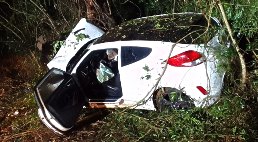 Casal fica ferido em acidente na BR-282