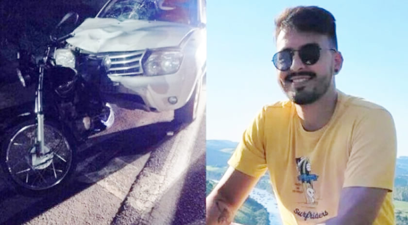 Carro bate atrás de moto e mata motociclista na BR-282, no Oeste de SC