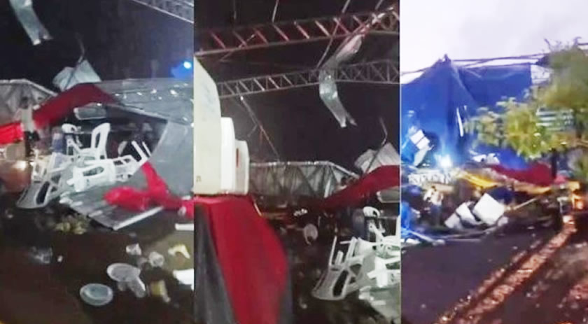 Temporal destrói cobertura de pavilhão de eventos no RS e deixa 50 pessoas feridas