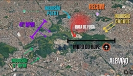 PM montou linha de contenção para isolar criminosos em área de mata durante operação nos complexos da Penha e do Alemão