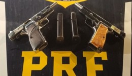 PRF localiza duas pistolas escondidas dentro de pneu estepe na BR-480