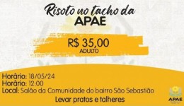 APAE promove Risoto Solidário para arrecadar fundos