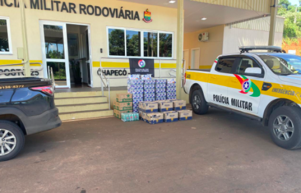 Abordagem policial apreende cerca de R$ 87 mil em bebidas contrabandeadas em Chapecó