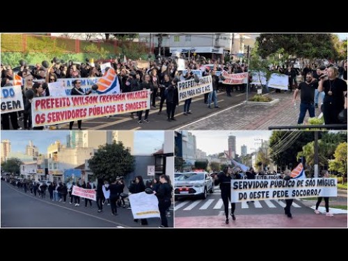 Servidores públicos municipais realizam nova manifestação em São Miguel do Oeste